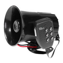 Sirena de sirena de policía para coche, megáfono de alarma, altavoz, sonido fuerte, 12V, 110dB, 6 sonidos 2024 - compra barato