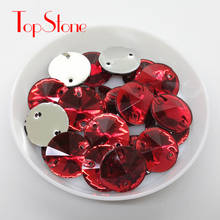 100pcs Round Sew On Stone 10 12 14 16 mm Lt Siam Red Color Resin Acrylic Sewing Beads for diy decoration 2024 - buy cheap
