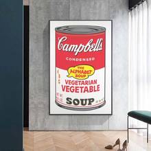 Pintura abstracta de Andy Warhol para decoración del hogar, lienzos de sopa de tomate y pósteres, Cuadros artísticos de pared para sala de estar, sin marco 2024 - compra barato