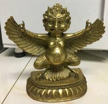 Estátua de buda águia deus pássaro 27cm, metálica, dourada em bronze vermelho e cobre dourado, garuda 2024 - compre barato