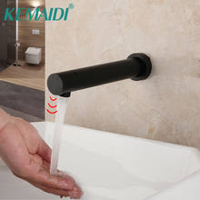 KEMAIDI Matte Black Lavatory Bathroom Faucet Wall Mount Sensor Faucet Automatic Hands Free Touch Sensor Bathroom Sink Tap Faucet 2024 - buy cheap