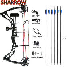 Kit de arco de flecha de Tiro con Arco ajustable para adultos, arco de caza de aleación, 25-60 libras, 329fps, para caza al aire libre 2024 - compra barato
