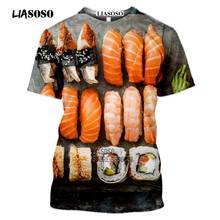 LIASOSO 3D Print Japanese Foods Sushi T-shirt Novelty Graphics Harajuku Tee Woman Men's Pullover Short Sleeve Tshirt Clothing 2024 - buy cheap