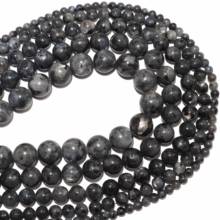 Free Shipping Natural Stone  Black Labradorite Stone Round Beads 4 6 8 10 12 MM Pick Size For Jewelry Making Charm Diy Bracelet 2024 - buy cheap