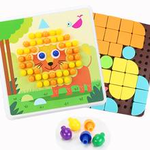 DIY 3D Education Pin Puzzle Game Toy for Children Kids Cartoon Board Toy for Boys Girls from Wooden Box Baby Montessori Mushroom 2024 - buy cheap