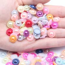 Half Round Flower 9-19mm Mixed Colors Ivory White 10-100pcs ABS Resin Imitation Pearls Flatback Beads for Scrapbook Decoratio 2024 - buy cheap