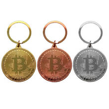 2020 New Copper Plated Bitcoin Key Chain  Key Ring  Commemorative Collectors Fashion Jewelry Friends Gifts Bag Pend 2024 - buy cheap