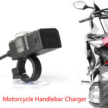 Dual USB Port  9V-24V Waterproof Motorbike Motorcycle Handlebar Charger Adapter Power Supply Socket Motos For Phone Mobile 2024 - buy cheap