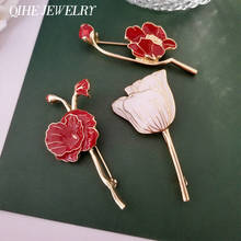 Enamel Flower Brooches For Women Tulip Orchid Badge Pin Vintage Elegant Weddings Office Party Accessories Jewelry 2021 NEW 2024 - buy cheap