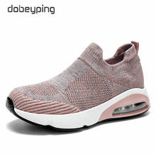 Zapatos de plataforma plana para mujer, zapatillas de malla con calcetín de mujer, mocasines de suela gruesa sin cordones, novedad de otoño 2024 - compra barato