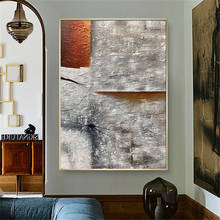 Pintura al óleo abstracta hecha a mano, estilo Retro, lienzo gris, cuadro vintage, decoración para el hogar, mural, obra de arte 2024 - compra barato