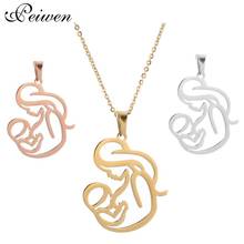 Fashion Stainless Steel Charm Necklace Mom & Baby Family Jewelry Love Boy Girl Pendant Choker Gold Silver Color Necklace Women 2024 - buy cheap