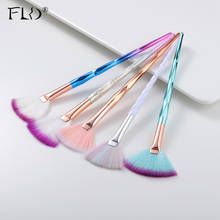 FLD  Professional Makeup Brush Diamond  Face Fan Powder Brush High Quality Makeup Tool Blush Kit 2024 - купить недорого