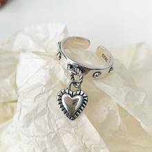 KISSLOVE Vintage Punk  Tassel Heart Charm Ring For Women Handmade Romantic Fashion Couple 2024 - buy cheap