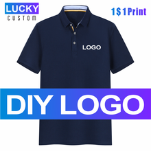 Men's Short Sleeve Polo Shirt Custom Print Embroidery LOGO High Quality Top Solid Color Lapel Clothes 4XL LUCKY Custom 2024 - buy cheap