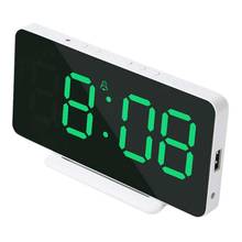 LED Mirror Alarm Clock Electronic Alarm Clock Adjustable Mirror Bedside Clock Function Desk Table Clock Home Decor 2024 - buy cheap