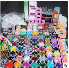 Acrylic Powder Nail Kit UV Gel Manicure Set Glitter Sanding File Buffer Brush Finger Dispenser Rhinestones Tweezer Nail Tools 2024 - buy cheap