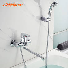 Accoona-grifo de agua fría y caliente para bañera, superficie cromada con cabezal de ducha, tubería de grifo, A7103 2024 - compra barato