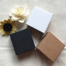 Caixa de presente pequena de papel marrom, caixa branca artesanal para embalar sabão, joias pretas/artesanato/caixas de papel de armazenamento de doces com 10 peças 2024 - compre barato