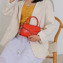 Women Shoulder Messenger Bags Crocodile Pattern Ladies Orange Phone Purse Fashion Small Messenger Bags White Ring Handbags 2024 - buy cheap