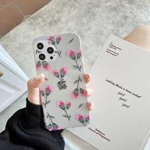 Funda de teléfono transparente para iPhone, carcasa bonita con diseño de flor de clavel dulce y Retro, para iPhone 11, 12 Pro Max, Xr, Xs Max, 7, 8 Plus, x, 7Plus 2024 - compra barato