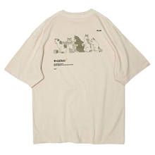 Camiseta de algodão harajuku, camiseta estampada de manga curta, tamanho grande, para homens e mulheres, damasco 2024 - compre barato