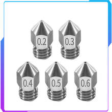 3D Printer Threaded Stainless Steel MK8 Nozzle M6 0.2 0.3 0.4 0.5 0.6mm for 1.75mm Filament for CR10 CR-10S Ender 3 Ender 5 2024 - buy cheap