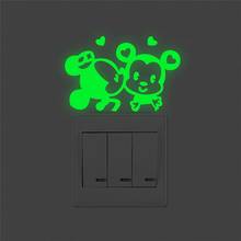 Cartoon Mickey Minnie Mouse Luminous Switch Decals Kids Rooms Decor Glow In The Dark Wall Stickers Fluorescent Vinyl Mural Art 2024 - buy cheap