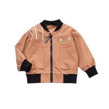 New Autumn Baby Boy Outerwear Cartoon Letters Print Casual Zipper Sweatshirt Kids Coat Outfits Tops 2024 - buy cheap