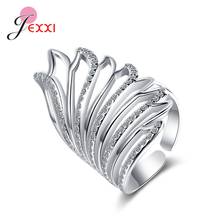 New Arrival Women Girls Luxury Wings Shape Cubic Zirconia 925 Sterling Silver Finger Rings Adjustable Wedding Bands For Sale 2024 - buy cheap