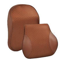3D Memory Foam PU Leather Car Pillow Neck Pillow Car Seat Cushion Lumbar Support Universal Back Pillow Auto Accessories 2024 - buy cheap