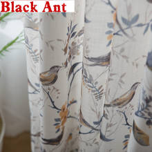 American Bird Printed Cotton Linen Curtain for Window Bedroom Blackout Drape Sheer Tulle Curtain Kitchen Custom Panel X628#30 2024 - buy cheap