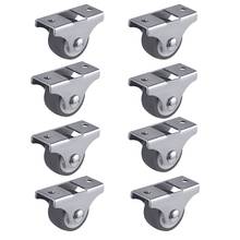 8PCS TPE Caster Wheels Duty Fixed Casters with Rigid Non-Swivel Base Ball Bearing Trolley Wheels Top Plate 1 Inch 2024 - buy cheap