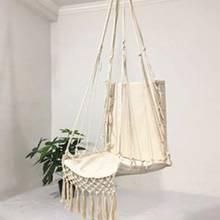 Hammock Chair Macrame Swing Hanging Cotton Rope Hammock Swing Chair for Indoor and Outdoor Use 2024 - buy cheap