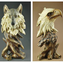 Resin animal head statue crafts, eagle, lion, tiger, horse, wolf. Home Office Desktop Decoration Crafts 2024 - buy cheap