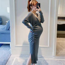 Women Clothing Dresses Pregnant Women's Breast-feeding Dress Loose Maternity Gown Korean Long Sleeve Pregnancy Top Sweather 2024 - buy cheap