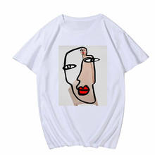 Art Abstract Graphic Face Tees Women Man T Shirt Hip Hop T-Shirt Korean Fashion Tshirt Feminine Clothes Punk Short Sleeve New 2024 - buy cheap