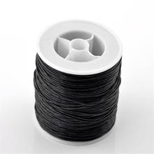 Cordón de algodón encerado negro de 80 metros, cordón de 0,5mm de diámetro para pulsera/Collar DIY, accesorios para hacer joyas (B21508) 2024 - compra barato