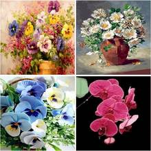 SDOYUNO Paint By Numbers Orchid Flower Draw By Number On Canvas Floral Oil Painting Art DIY HandPainted Home Decoration Gift 2024 - buy cheap