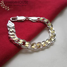 Charmhouse 925 браслеты из стерлингового серебра для женщин и мужчин 10 мм звено цепи браслет и браслеты Pulseira модные ювелирные изделия 2024 - купить недорого
