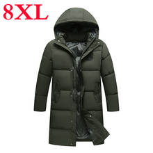 Chaqueta larga de algodón para hombre, Parkas informales acolchadas, cálidas, talla grande 8XL, 7XL, invierno 2024 - compra barato