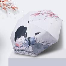 2021 Original Automatic Umbrella Rain Women Animal Painting Women 3 Folding Umbrellas Students Sunny Parasol Student Rain Gear 2024 - buy cheap