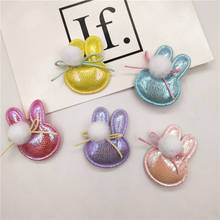 20pcs/lot Pu Rabbit Shape Padded appliques for headwear decoration handmade hair accessories 3.5*4.4cm 2024 - buy cheap