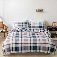 Blue Pink Plaid Square Fashion Luxury Comforter Bedding Set Modern Home Textile Bed Linen Duvet Cover Set King Queen Twin Size 2024 - buy cheap