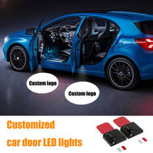 Luz led de boas vindas com projeção personalizada de sombra para porta de carro 2 peças 2024 - compre barato