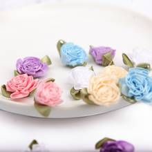 15 pçs/lote artesanal pequeno tecido de cetim flores para casamento artesanato apliques acessórios para vestuário 2024 - compre barato