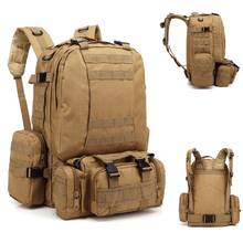 55L Military Backpack 4 in 1 Tactical Backpack Hiking Camping Rucksack Army Molle Outdoor Sport Bag Waterproof Travel Bags 2024 - buy cheap