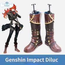 Genshin impacto diluc ragnvindr jogos personalizar cosplay sapatos de salto baixo botas halloween carnaval cosplay acessórios traje 2024 - compre barato