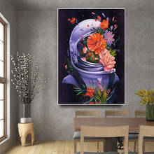 Funny Canvas Paintings Astronaut and Flower Wall Pictures HD Printed Posters for Living Room No Frame 2024 - buy cheap