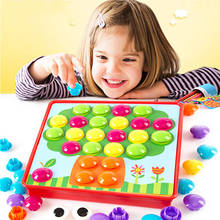 Bebê quebra-cabeças brinquedo colorido botões de montagem cogumelos unhas kit bebê mosaico composto imagem puzzles placa brinquedos educativos 2024 - compre barato